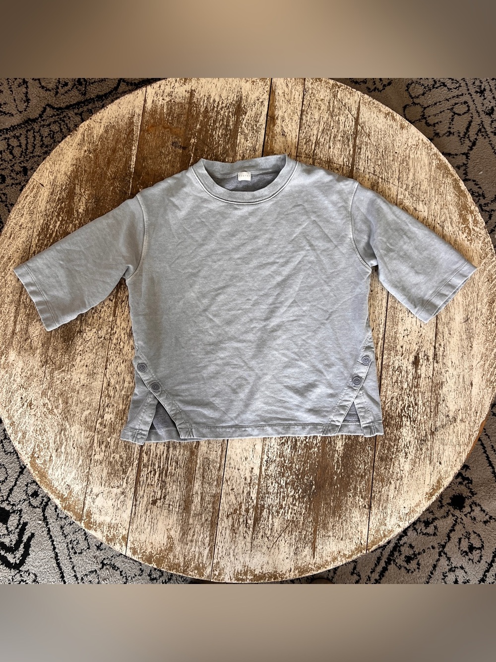 Poetry Light Gray‎ Crewneck Sweatshirt 3/4 sleeves size 10 comfy loungewear